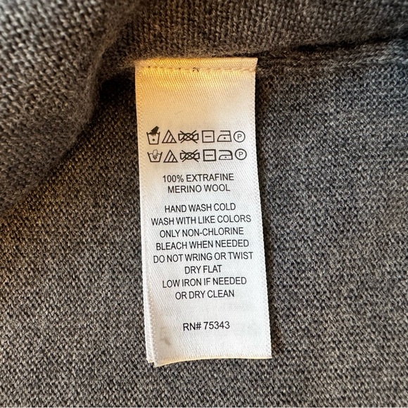 Max Studio 100% Extra Fine Merino Wool Duster Cardigan - Grey/Gray XS fits S too - Picture 7 of 14